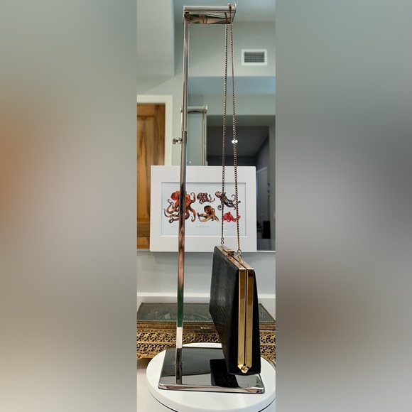 Vintage Ideal - Black Patent Leather, Lizard-Skin-Embossed Clutch/Purse EUC - Picture 5 of 17